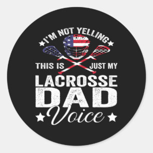 Lacrosse Lax Ich schreibe nicht nur meinen Vater V Runder Aufkleber