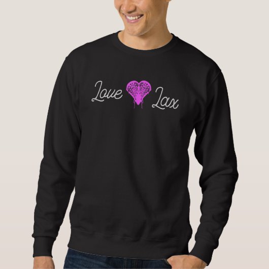 Lacrosse Lax Liebe Heart Sticks Goal Ball USA Coll Sweatshirt (Vorderseite)