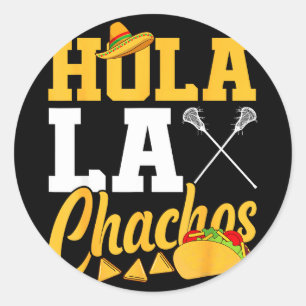 Lacrosse lax mexikanisch cinco de mayo hola laxcha runder aufkleber