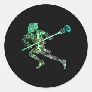 Lacrosse Lax Player Athlete Sporty Coach Team Spar Runder Aufkleber