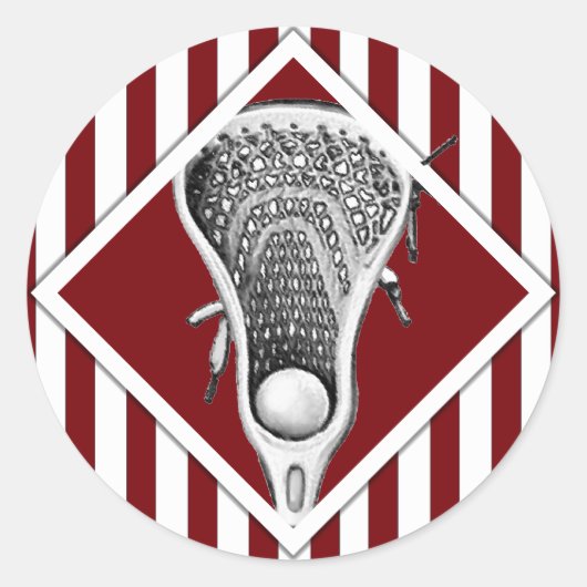 Lacrosse Lax Team Maroon Classic Round Sticker (Vorderseite)