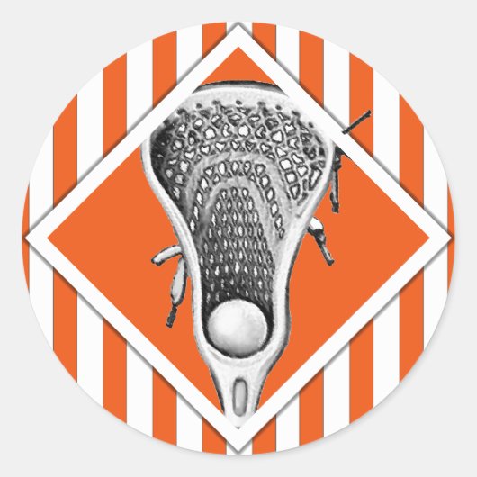 Lacrosse Lax Team Orange Classic Round Sticker (Vorderseite)