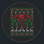 Lacrosse Lax Ugly Christmas Runder Aufkleber<br><div class="desc">Lacrosse Lax Ugly Christmas</div>