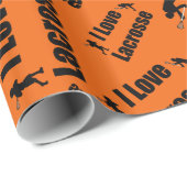 Lacrosse Liebe der Orange I Geschenkpapier (Rolleneckpunkt)