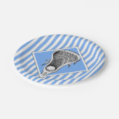 Lacrosse Light Blue Team Party Paper Teller (Schrägansicht)