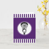Lacrosse Lila Sportkarten Karte (Gelbe Blume)