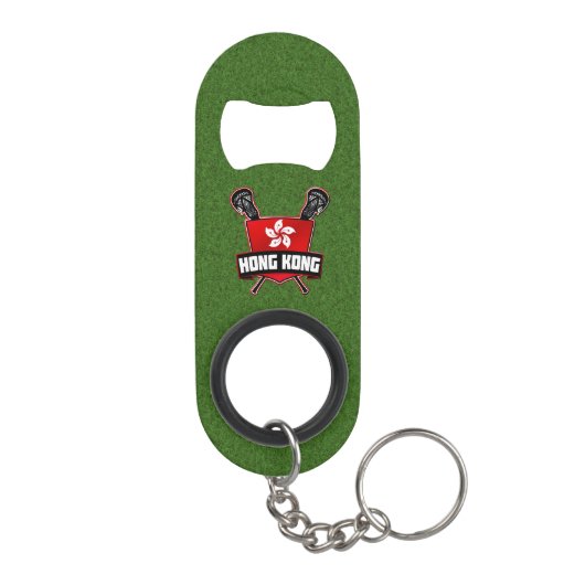 Lacrosse Logo für die Flagge Hongkongs Mini Flaschenöffner (Rückseite)