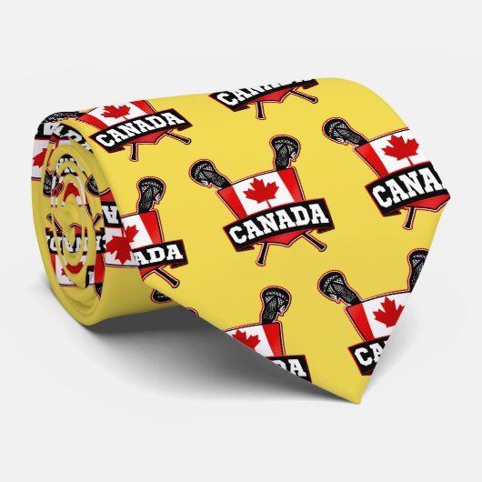 Lacrosse-Logo-Krawatte für die kanadische Flagge Krawatte (Gerollt)