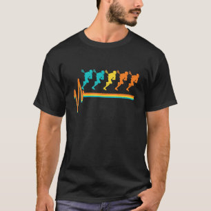 Lacrosse Lover Retro Vintager Herzschlag T-Shirt