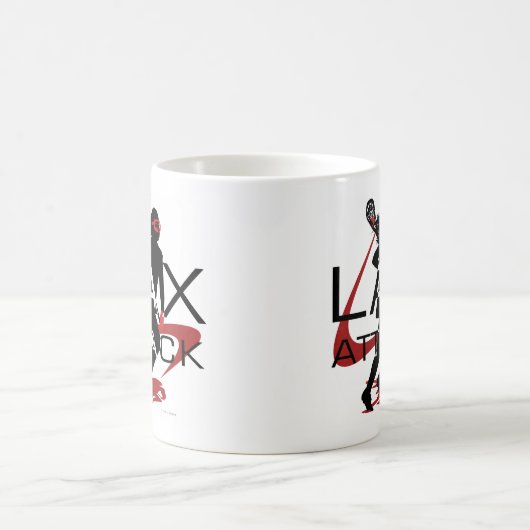 Lacrosse-Mädchen-LOCKERES Angriffs-Rot Kaffeetasse (Mittel)