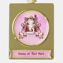 Lacrosse Mama Anpassbare Weihnachtsschmuck Banner-Ornament Gold