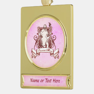 Lacrosse Mama Anpassbare Weihnachtsschmuck Banner-Ornament Gold