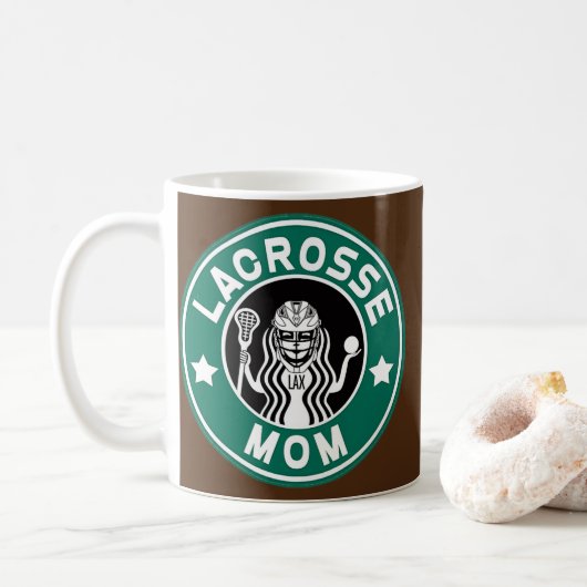 Lacrosse Mama Coffeine Coffee Lover Kaffeetasse (Mit Donut)