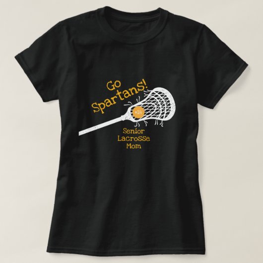 Lacrosse-Mama des Gelben Go-Teams T-Shirt (Design vorne)