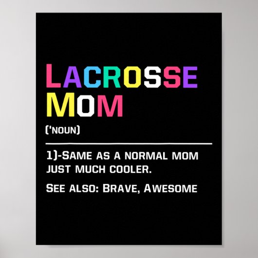 Lacrosse Mama Funny Definition Lax Lover Lacrosse Poster (Vorne)