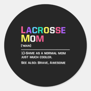Lacrosse Mama Funny Definition Lax Lover Lacrosse  Runder Aufkleber