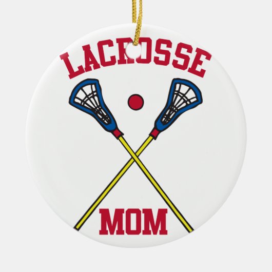 Lacrosse-Mama Keramik Ornament (Vorne)