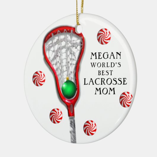 Lacrosse-Mama Keramik Ornament (Links)