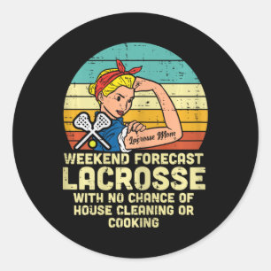 Lacrosse Mama Lax Mam Runder Aufkleber