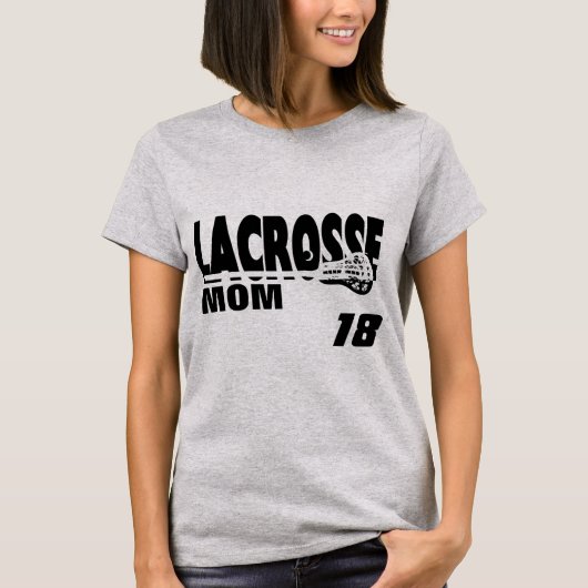 Lacrosse-Mama mit Anzahl T-Shirt (Vorderseite)