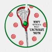 Lacrosse-Mama Ornament Aus Metall (Vorderseite)
