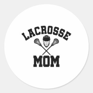 Lacrosse Mama Outfit für Sportsommerinnen Runder Aufkleber