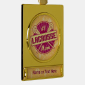 Lacrosse Mama Personalisierter Weihnachtsschmuck Banner-Ornament Gold (Rechts)