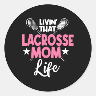 Lacrosse Mama Player Team Sport Mommy Mother Day Runder Aufkleber