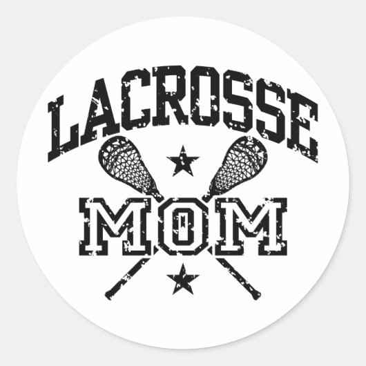 Lacrosse-Mama Runder Aufkleber (Vorderseite)
