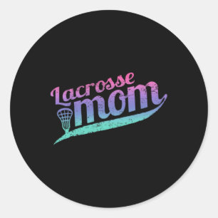 Lacrosse Mama Vintag Proud Lax Mutter Runder Aufkleber