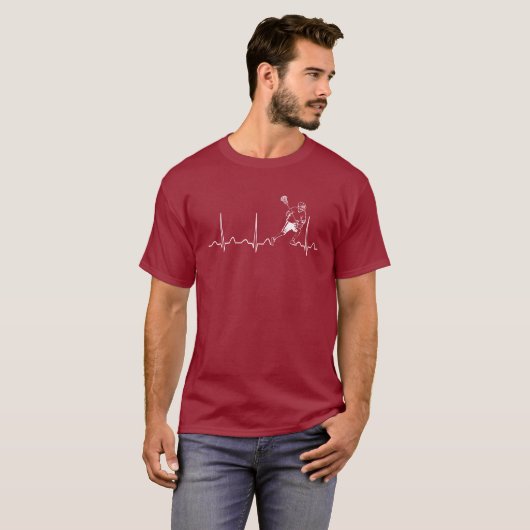 LACROSSE-MANN-HERZSCHLAG T-Shirt (Vorne ganz)