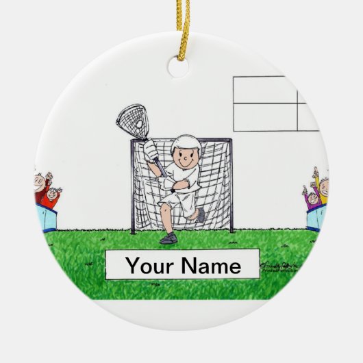 Lacrosse, männlich - leer keramik ornament (Vorne)