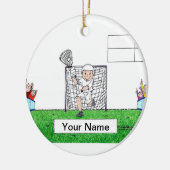 Lacrosse, männlich - leer keramik ornament (Links)