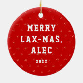 Lacrosse Merry Lax-mas Keramikornament (Hinten)