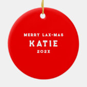 Lacrosse Merry Lax Weihnachten Keramik Ornament (Hinten)
