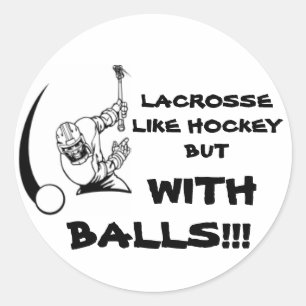 Lacrosse mit Bällen Runder Aufkleber