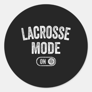 Lacrosse Modus auf dem lustigen Lax Player Geschen Runder Aufkleber