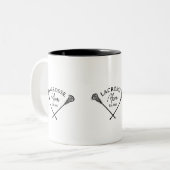 Lacrosse-Mutter Est Zweifarbige Tasse (Vorderseite Links)