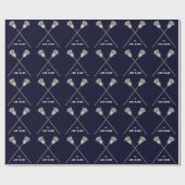 Lacrosse Navy Blue Gift Geschenkpapier (Flach)