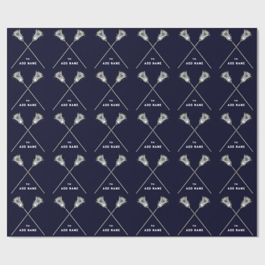 Lacrosse Navy Blue Gift Geschenkpapier (Flach)