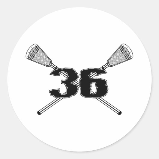 Lacrosse Number 36 Aufkleber (Vorderseite)
