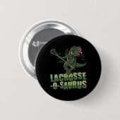 Lacrosse-o-saurus - Lustiger Lacrosse-Spieler Lax  Button (Vorne & Hinten)