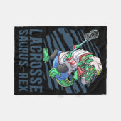 Lacrosse-o-saurus T Rex Dinosaur mit Lacrosse-Schl Fleecedecke (Vorderseite (Horizontal))