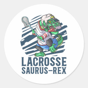 Lacrosse-o-saurus T Rex Dinosaurier mit Lacrosse S Runder Aufkleber