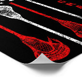 Lacrosse Oma 4. Juli USA Flag Geschenk Poster (Ecke)