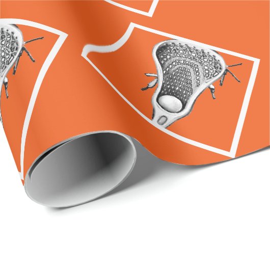 Lacrosse Orange Geschenkpapier (Rolleneckpunkt)