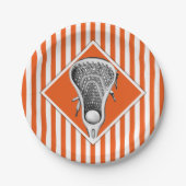 Lacrosse Orange Team Party Paper Teller (Vorderseite)