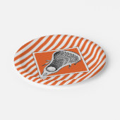 Lacrosse Orange Team Party Paper Teller (Schrägansicht)