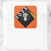 Lacrosse Orange Team Senior Night Square Sticker (Tasche)