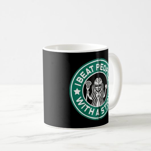 Lacrosse Parody Lax Ich schlage Leute mit einem St Kaffeetasse (VorderseiteRechts)